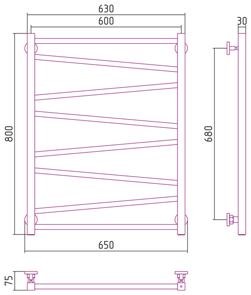 Полотенцесушитель водяной Сунержа Сирокко 800x600