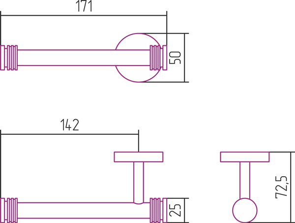 Держатель туалетной бумаги КАНЬОН (L 170)